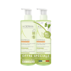 A-Derma - Exomega Control -  Gel lavant émollient anti-grattage - 2en1 Corps et Cheveux Offre spéciale duo 2X500ml