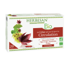 HERBESAN GINKGO CIRCULATION BIO Marronnier d&#039;Inde, Vigne rouge, Hamamélis, Ginkgo - 20 ampoules de 15ml