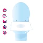 Protège Cuvette de Toilettes Jetable Classique - Pochette de 10