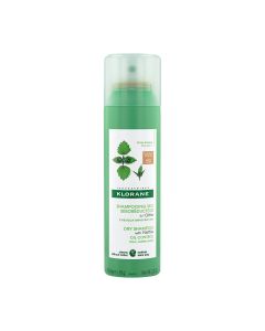 Klorane - Ortie - Shampoing sec séboréducteur à l’Ortie - Le teinté - Cheveux gras châtains à bruns 150 ml