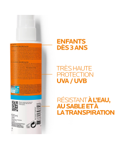 Anthelios Crème Solaire en Spray Invisible Enfant Dermo-Pediatrics SPF50+ Sans Parfum 200ml