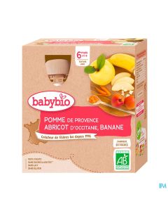 BABYBIO GOURD POM/ABR/BAN 4X90