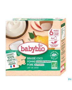 BABYBIO GOURD COCO POM/POIRE 4X85G