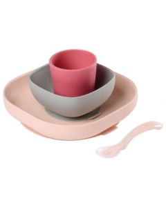 BEABA SET VAISSELLE SILICONE BLEU 4PRODUITS