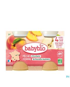 BABYBIO PECHE/POMME 2X130G