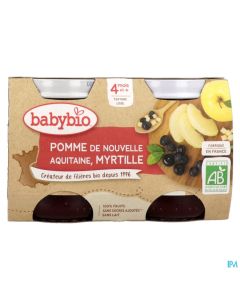 BABYBIO POMME/MYRTILLE 2X130G