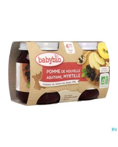 BABYBIO POMME/MYRTILLE 2X130G