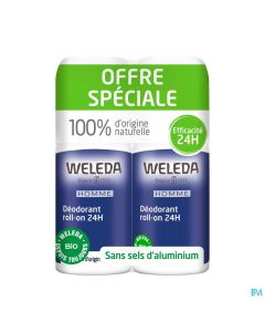 WELEDA HOM DEOD 24H ROLLON 50MLX2