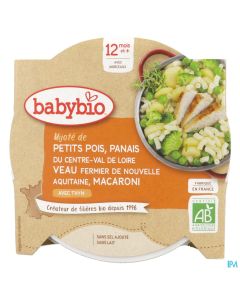 BABYBIO ASS P POIS/VEAU/MACAR 230G