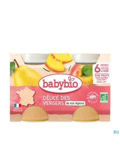 BABYBIO DELICE DE FRUITS 2X130G