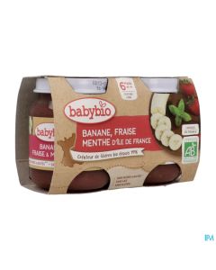 BABYBIO BANANE/FRAISE MENTH 2X130G