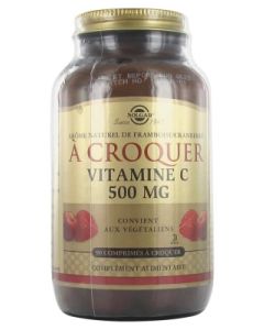 SOLGAR VITAMINE C  500MG FRAMBOISE CPR CROQUER 90