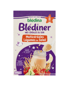 BLEDINA BLEDINER CEREALES Multicéréales Légumes du Soleil 240g Dès 8 mois