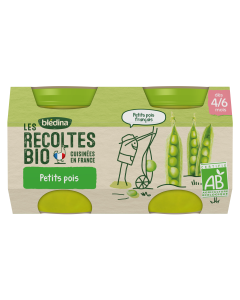 BLEDINA LES RECOLTES BIO Petits Pois 2x130g Dès 4/6 Mois