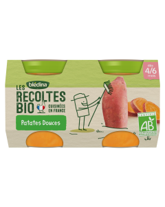 BLEDINA LES RECOLTES BIO Patates Douces 2x130g Dès 4/6 Mois