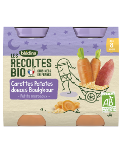 BLEDINA LES RECOLTES BIO Pots Carottes Patates Douces Boulghour