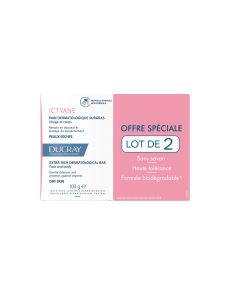 Ducray - Ictyane - Pain dermatologique surgras  - Offre spéciale duo 2X100gr