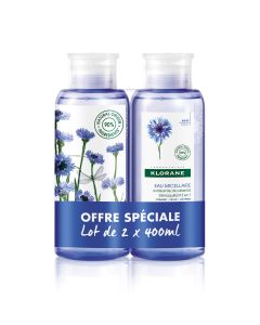 Klorane - Bleuet - Klorane - Eau micellaire nettoyante au Bleuet BIO - Visage, Yeux et lèvres - Offre spéciale duo 2X400ml