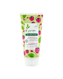 Klorane - Junior - Gel douche 2-en-1 à l’Avoine BIO - Framboise - Corps et Cheveux - Enfant 200 ml