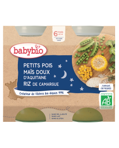 Petits pois Maïs doux d'Aquitaine Riz de Camargue Bio