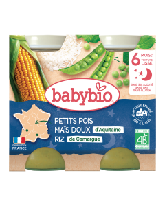 Petits pois Maïs doux d'Aquitaine Riz de Camargue Bio