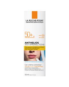 Anthelios Crème Solaire en Gel-Crème Anti-Imperfections Visage SPF50+ Sans parfum 50ml