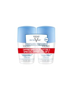 LOT*2 Déodorant Minéral Tolérance Optimale 48h peau sensible et réactive aux sels d'aluminium bille 2x50ml