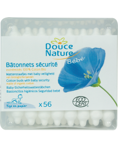 DOUCENATURE batonnets d'oreilles sécurité bébé bio 60 unités