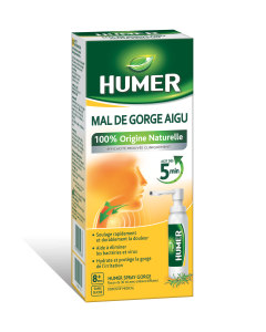 Humer - Spray Gorge - Mal de gorge aigu Pharyngite - Sans sucre Dès 8 ans - 20 ml