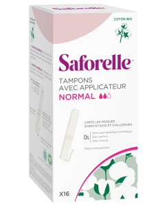 SAFORELLE COTON PROTECT TAMPONS BIO NORMAL X16