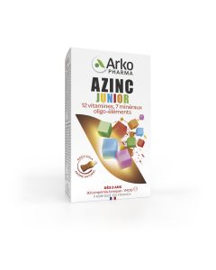 Azinc Junior 12 Vitamines 7 minéraux Oligo-éléments goût cola 30 comprimés à croquer