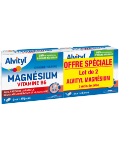 Alvityl - Magnésium + Vitamine B6  - Origine marine - Aide à réduire la fatigue - Dès 12 ans - 90 comprimés 