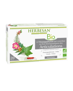 HERBESAN HARPAGOPHYTUM ARTICULATIONS BIO Harpagophytum, Prêle, Cassis, Frêne - 20 ampoules de 15ml