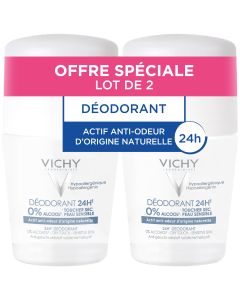 LOT*2 Déodorant 24H actif anti-odeur d'origine naturelle toucher sec - Roll-on