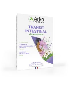 ARKOFLUIDES Transit intestinal Tamarin, Mauve, Pruneau, Acacia 20 ampoules x 10 ml