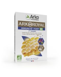 Arkoroyal Immunité Fort Bio Gelée Royale, Propolis, 20 ampoules x 10ml