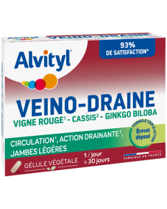 Alvityl - Veino-Draine gélules - Circulation, action drainante, jambes légères - Dès 12 ans - 90 gélules