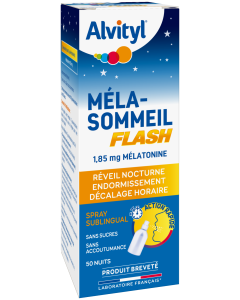 Alvityl - Méla-sommeil Flash, goût citron - Spray sublingual pour endormissement rapide - Dès 18 ans - 50 nuits