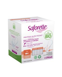 SAFORELLE COTON PROTECT PROTEGE-SLIPS POCKET BIO BOITE DE 24