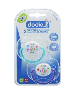 DODIE SUCETTES ANATOMIQUES +18M DUO JOUR MIXTE TRANSLUCIDE MOTS D'AMOUR A44