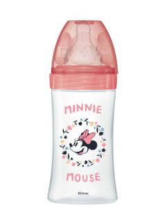 BIBERON Initiation+  270ml MINNIE ROSE - tétine ronde 3V D2