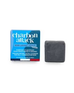 Charbon attack Soin lavant visage solide peaux mixtes à grasse 28ml