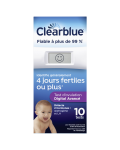 Test d'Ovulation Clearblue Digital Avec Lecture Deux Hormones 10 Tests