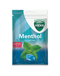 VICKS Bonbons Menthol sans sucre - 72g