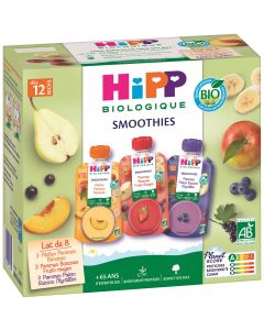 SMOOTHIES GOURDES MULTIPACK 3 VARIETES BIO 8X120ML DES 12 MOIS