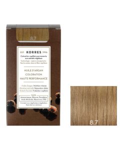 Coloration permanente huile d'argan, blond clair marron 8.7