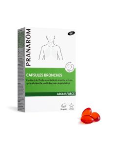 Pranarom - Aromaforce - Capsules Bronches - Santé Respiratoire - Aux Huiles Essentielles 100% BIO  - 30 Capsules