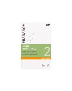 Pranarom - Oléocaps+ 2 - Santé Intestinale - Aux Huiles Essentielles Ciblées - Origan, Canelle de Chine, Menthe poivrée & Citron - 100% Naturelle Et Bio - HECT - 30 Capsules Prédosées