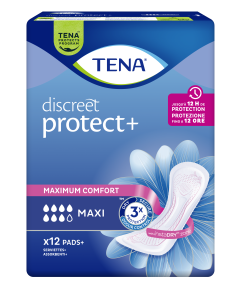 Serviettes TENA Discreet Protect+ Maxi x12