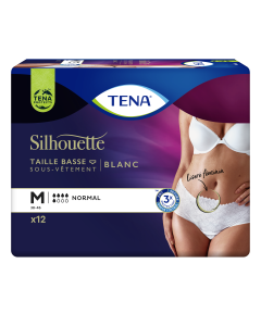 TENA Silhouette Normal Blanc | Sous-vêtement absorbant Taille basse